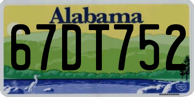 AL license plate 67DT752