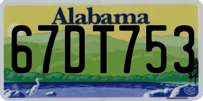 AL license plate 67DT753