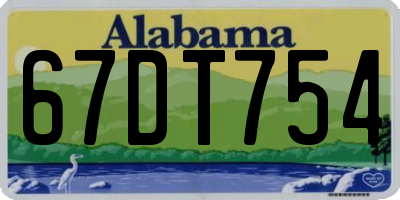 AL license plate 67DT754