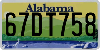 AL license plate 67DT758