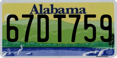 AL license plate 67DT759