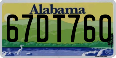 AL license plate 67DT760