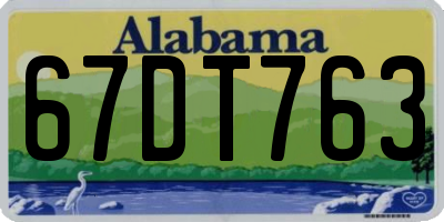 AL license plate 67DT763