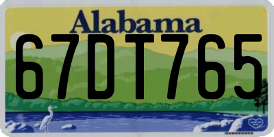 AL license plate 67DT765