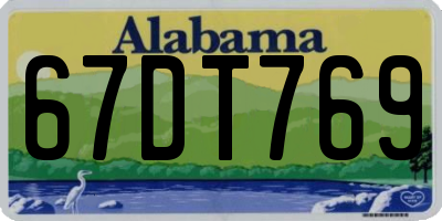 AL license plate 67DT769