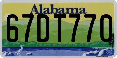 AL license plate 67DT770