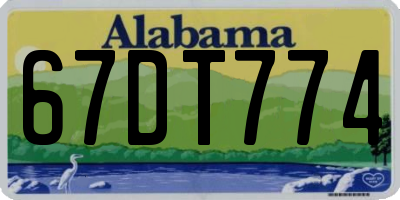 AL license plate 67DT774