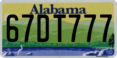 AL license plate 67DT777