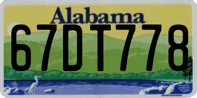 AL license plate 67DT778