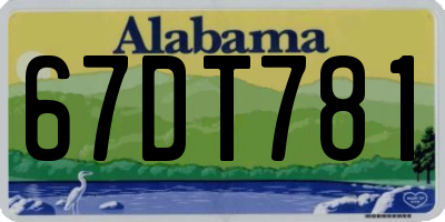 AL license plate 67DT781