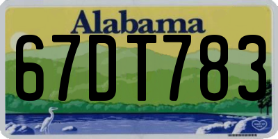 AL license plate 67DT783