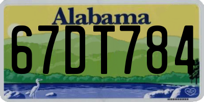 AL license plate 67DT784