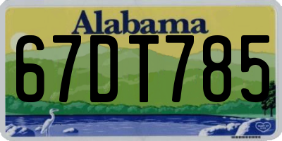 AL license plate 67DT785