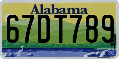 AL license plate 67DT789