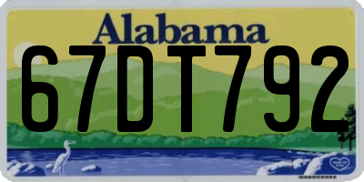 AL license plate 67DT792