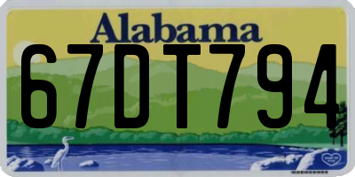 AL license plate 67DT794