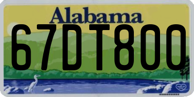 AL license plate 67DT800