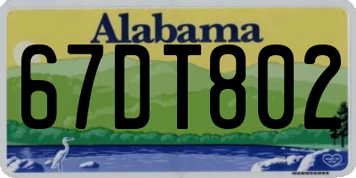 AL license plate 67DT802