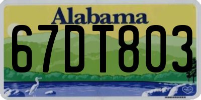 AL license plate 67DT803