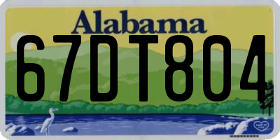 AL license plate 67DT804