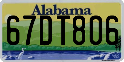 AL license plate 67DT806