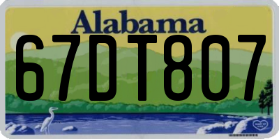 AL license plate 67DT807