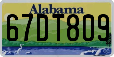 AL license plate 67DT809