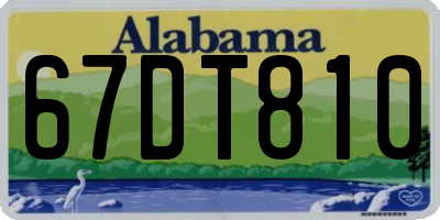 AL license plate 67DT810