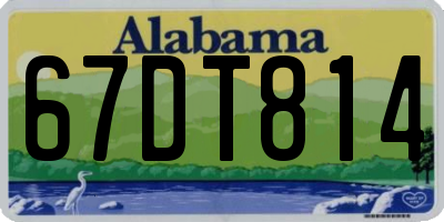 AL license plate 67DT814