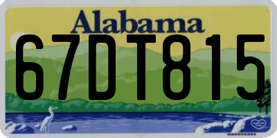 AL license plate 67DT815