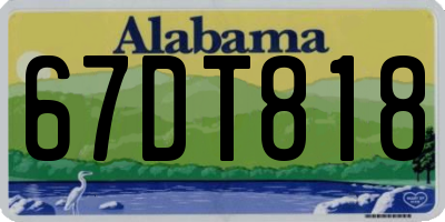 AL license plate 67DT818