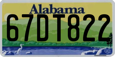 AL license plate 67DT822