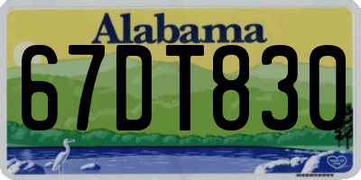 AL license plate 67DT830