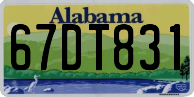 AL license plate 67DT831