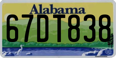 AL license plate 67DT838