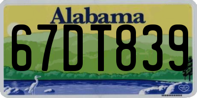 AL license plate 67DT839