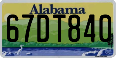 AL license plate 67DT840