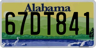 AL license plate 67DT841