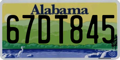 AL license plate 67DT845