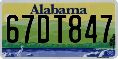 AL license plate 67DT847