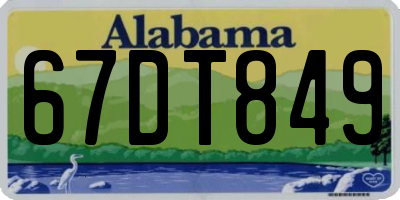 AL license plate 67DT849