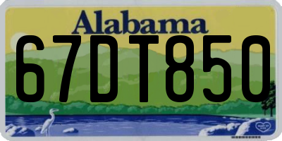 AL license plate 67DT850