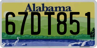 AL license plate 67DT851