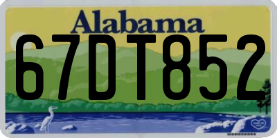 AL license plate 67DT852