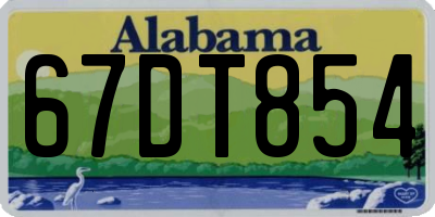 AL license plate 67DT854