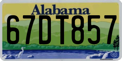 AL license plate 67DT857