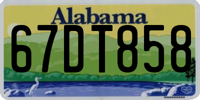 AL license plate 67DT858