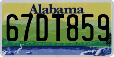 AL license plate 67DT859