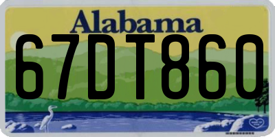 AL license plate 67DT860