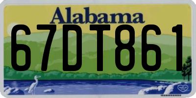 AL license plate 67DT861